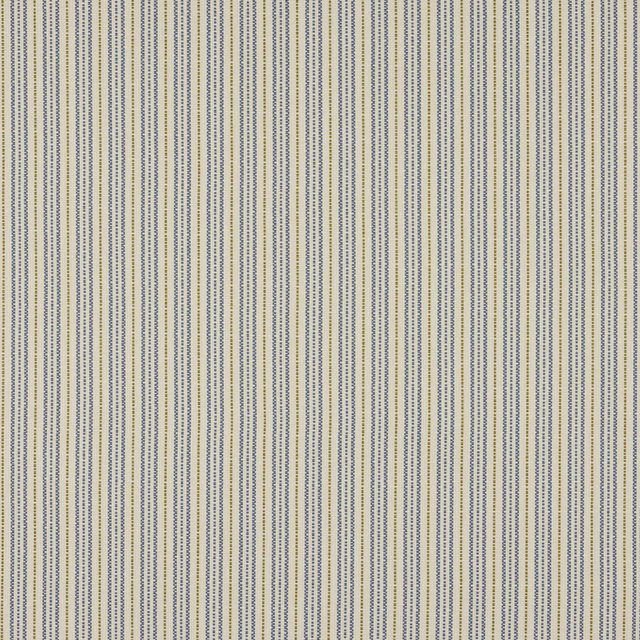 Close-up of fine vertical stripes in soft blue, sand and cream weave