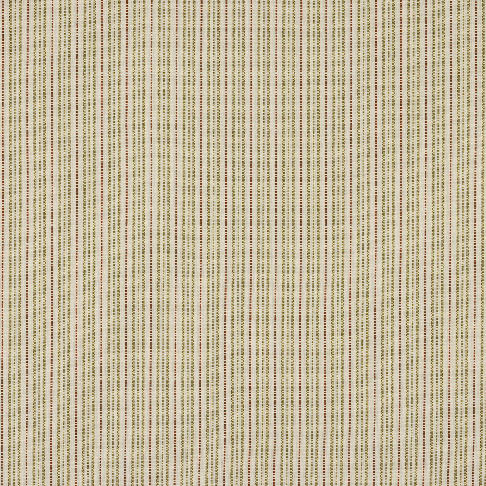 Fine vertical stripe fabric in cream, spice red and muted gold weave
