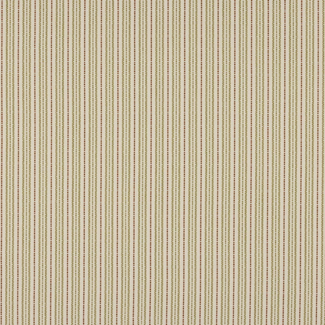Fine vertical stripe fabric in cream, spice red and muted gold weave