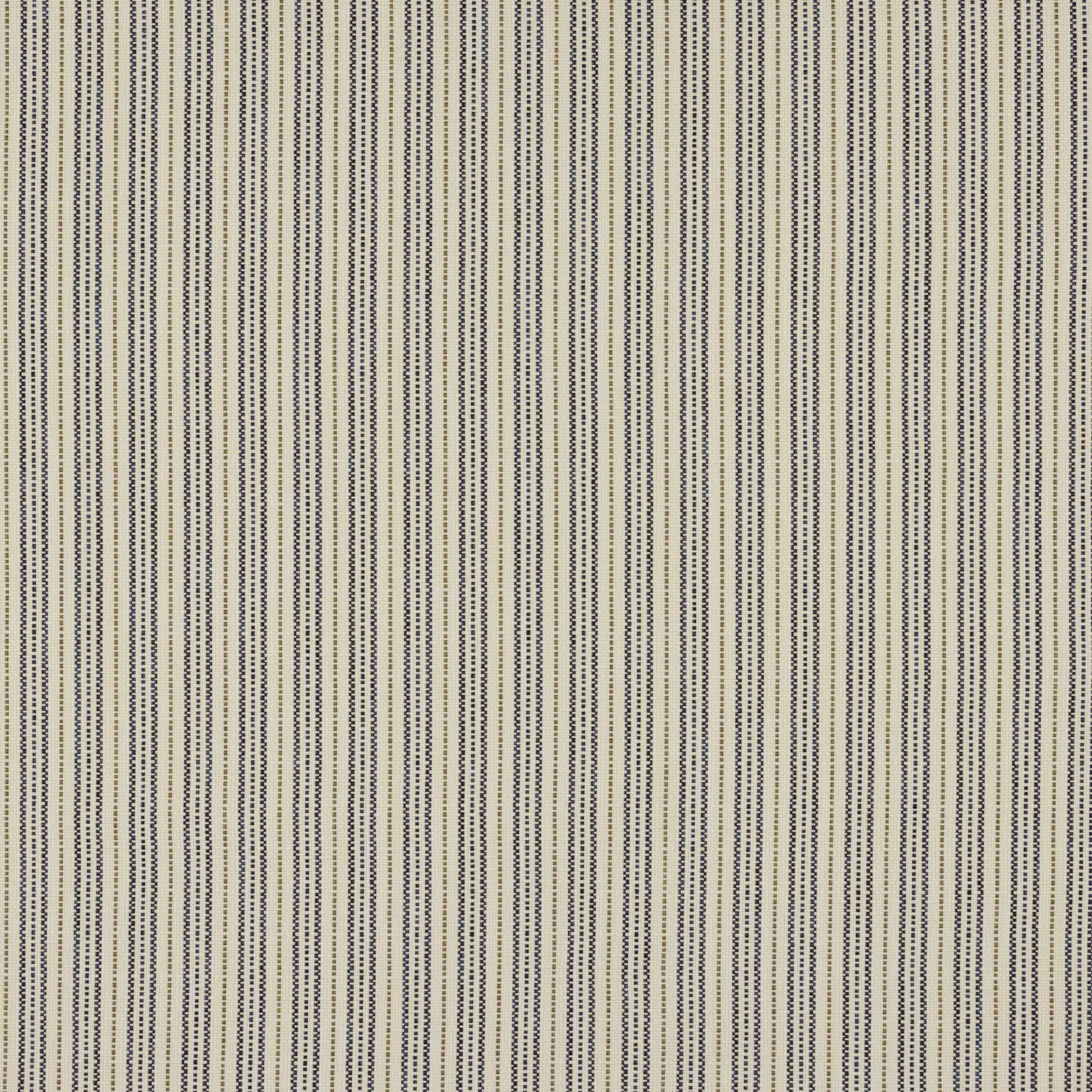 Cream fabric swatch with fine navy vertical pinstripes and a crisp woven texture