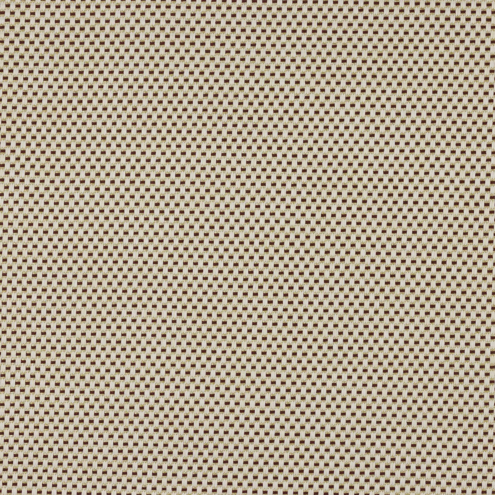 Close-up of a small bordeaux red and cream woven check fabric