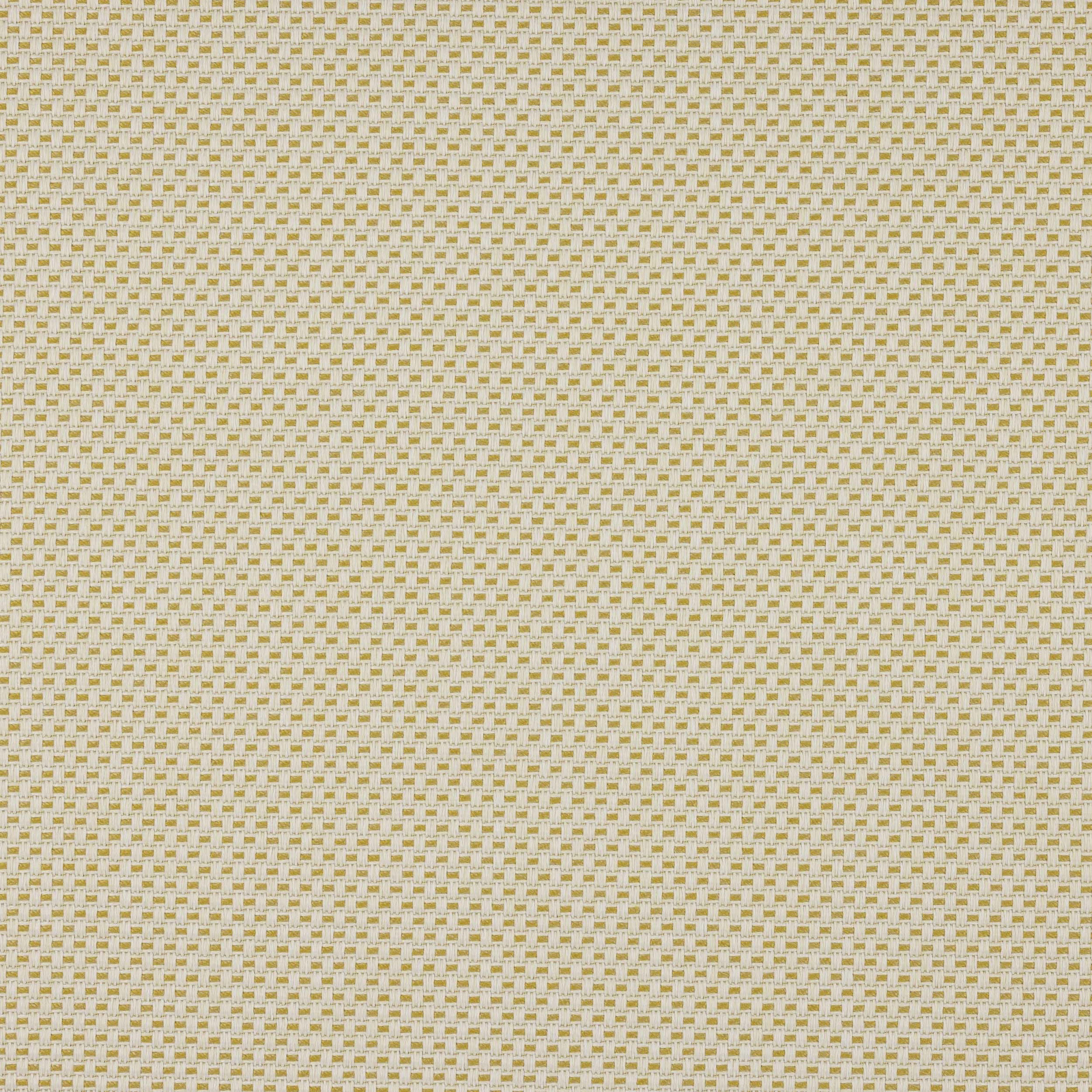 Close-up of a small saffron-gold and cream checked woven fabric