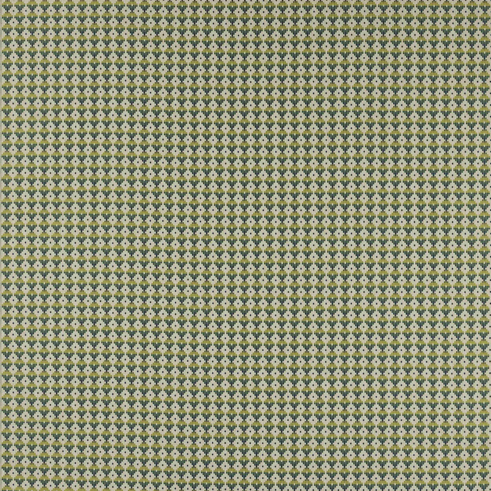 Small geometric woven fabric in anis green, cream and muted gold