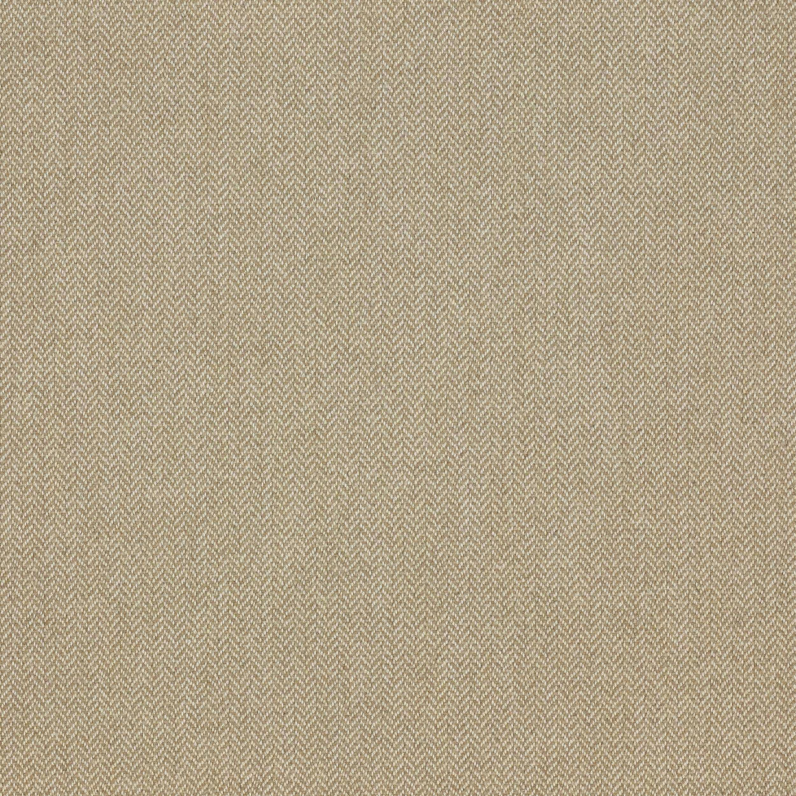 Close-up of warm beige herringbone fabric with fine woven texture