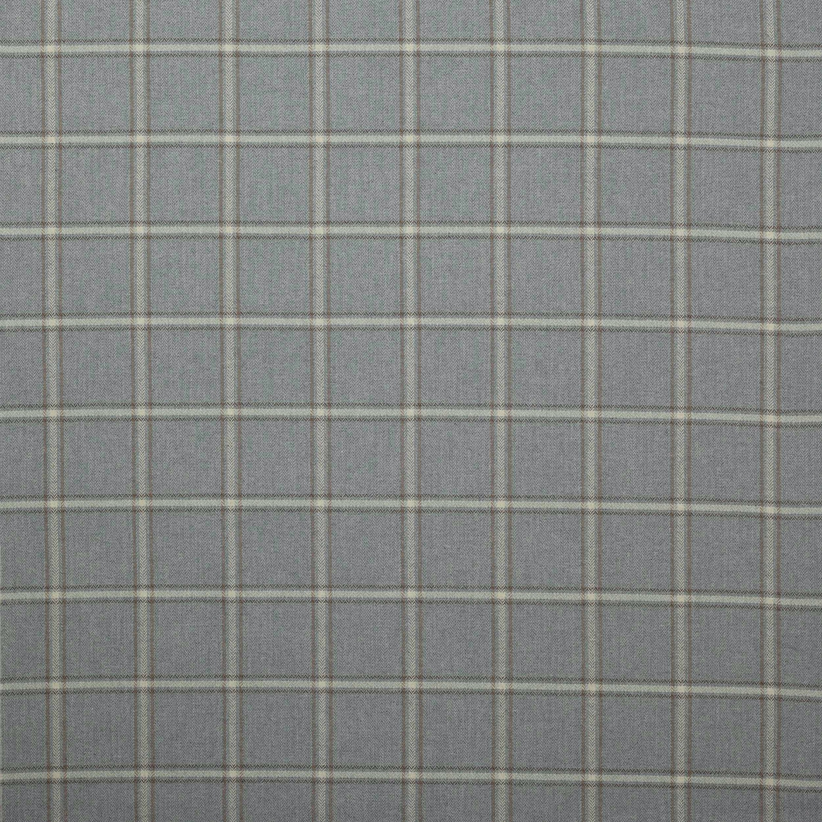 Soft aqua plaid fabric with fine pale checks and a matte woven texture