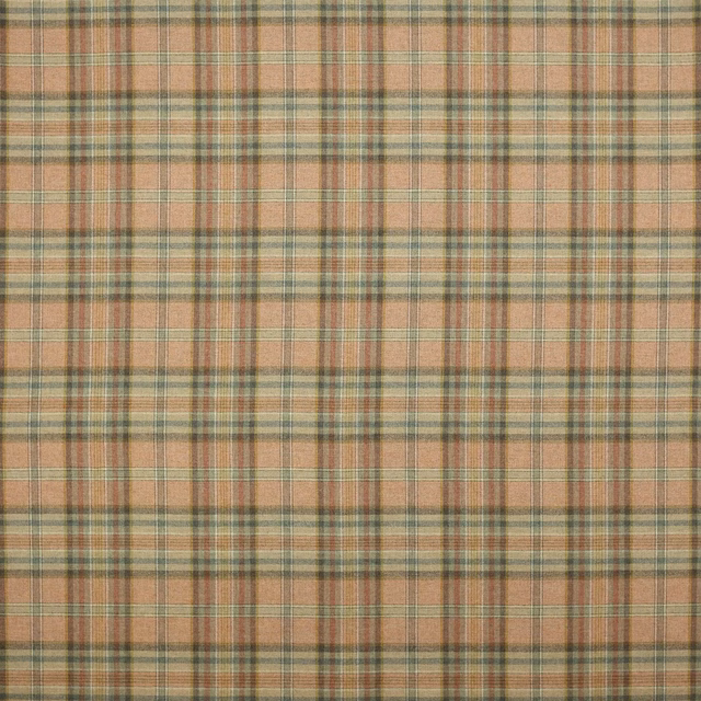 Soft salmon and beige plaid wool with muted green crosslines