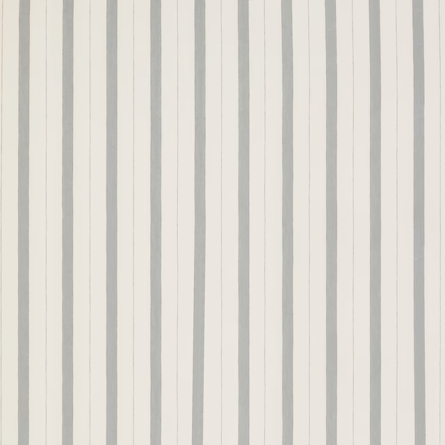 Pale linen sheer with narrow vertical soft aqua stripes