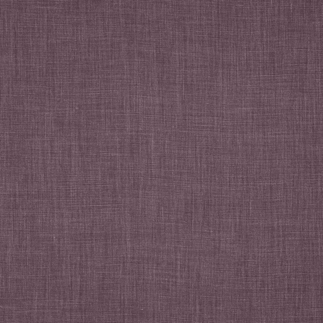Plain woven aubergine linen swatch with fine crosshatch texture