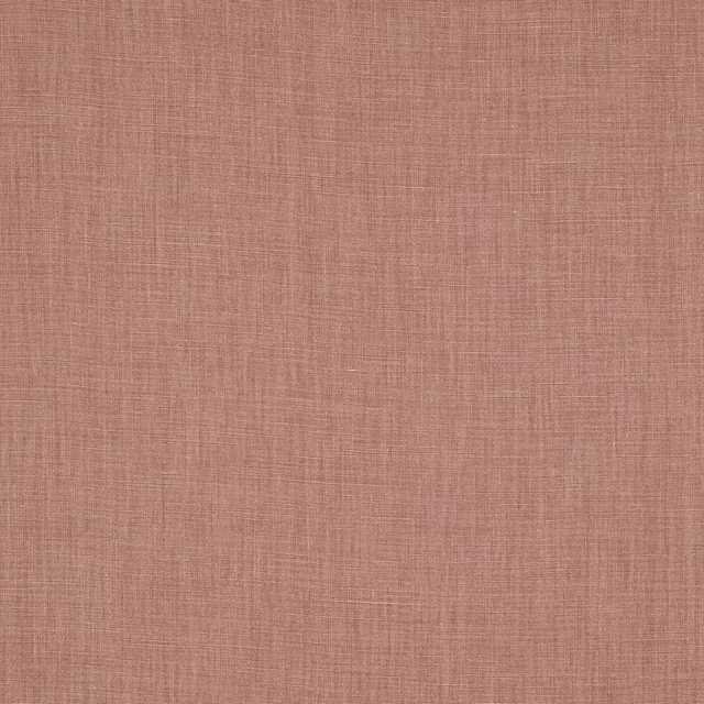 Soft coral pink plain linen swatch with fine natural weave texture