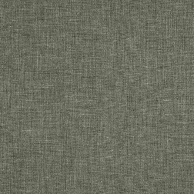 Muted cyprus green plain-woven linen swatch with fine slubbed texture