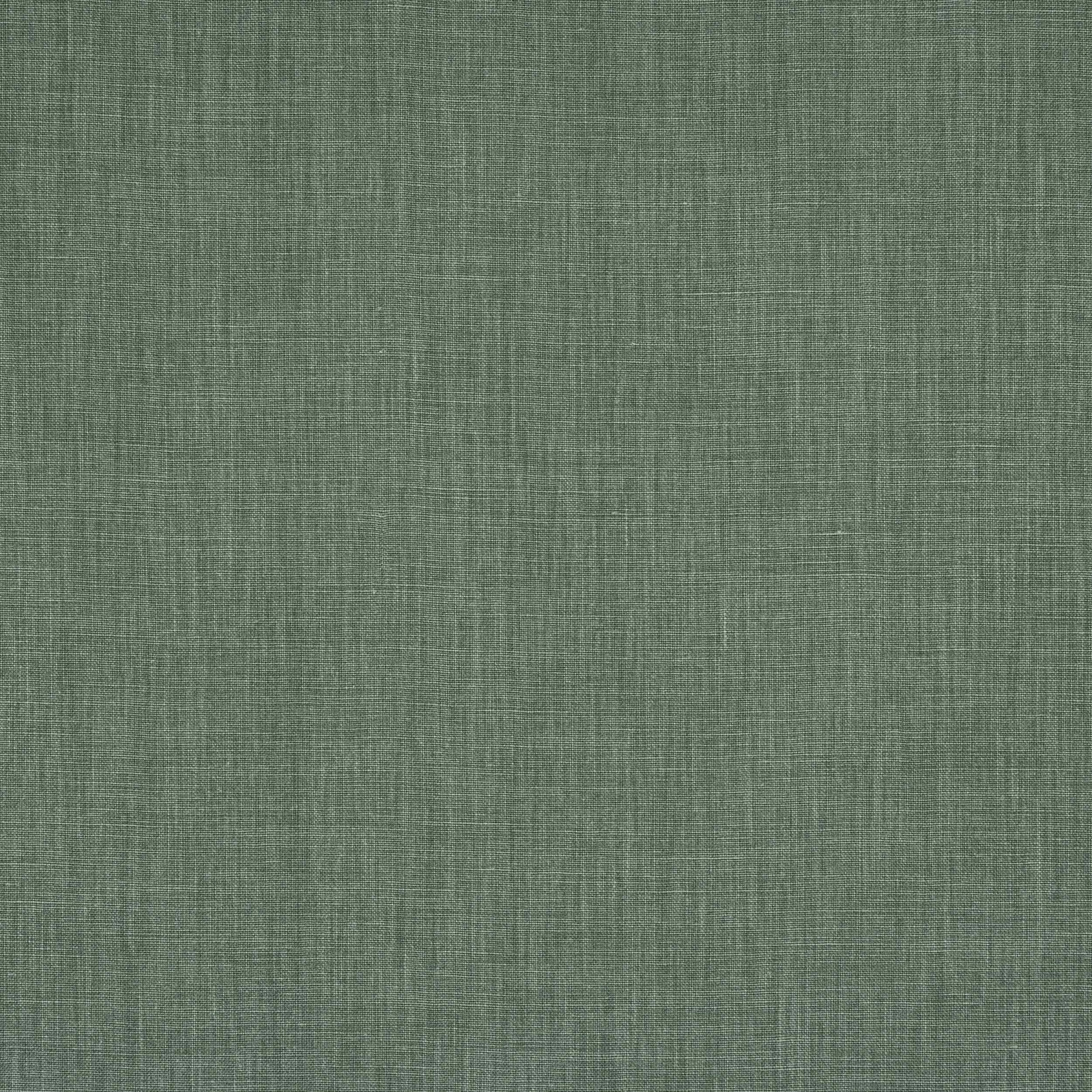 Muted forest green linen fabric with a fine crosshatched weave