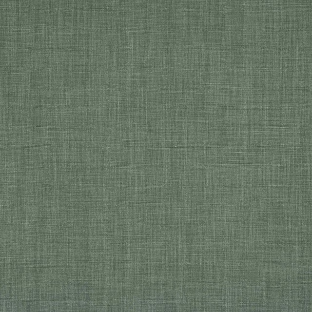 Muted forest green linen fabric with a fine crosshatched weave
