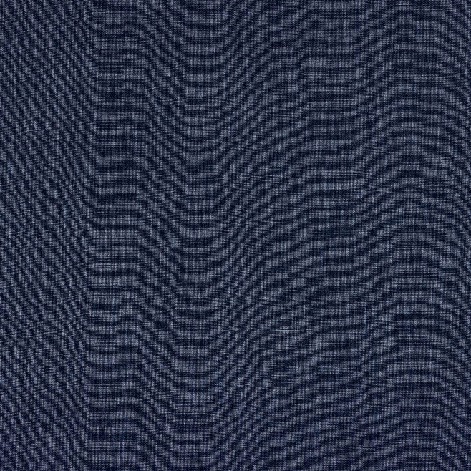 Deep navy blue linen swatch with subtle woven texture and fine slubs