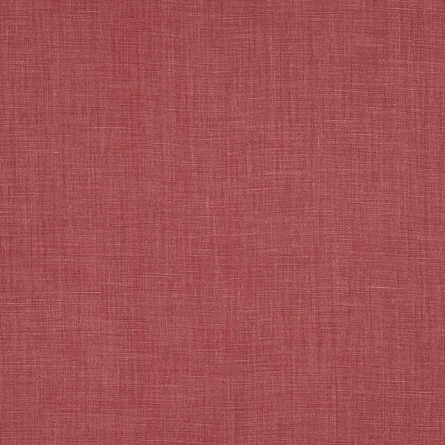 Muted rose-red plain linen fabric with fine natural weave texture
