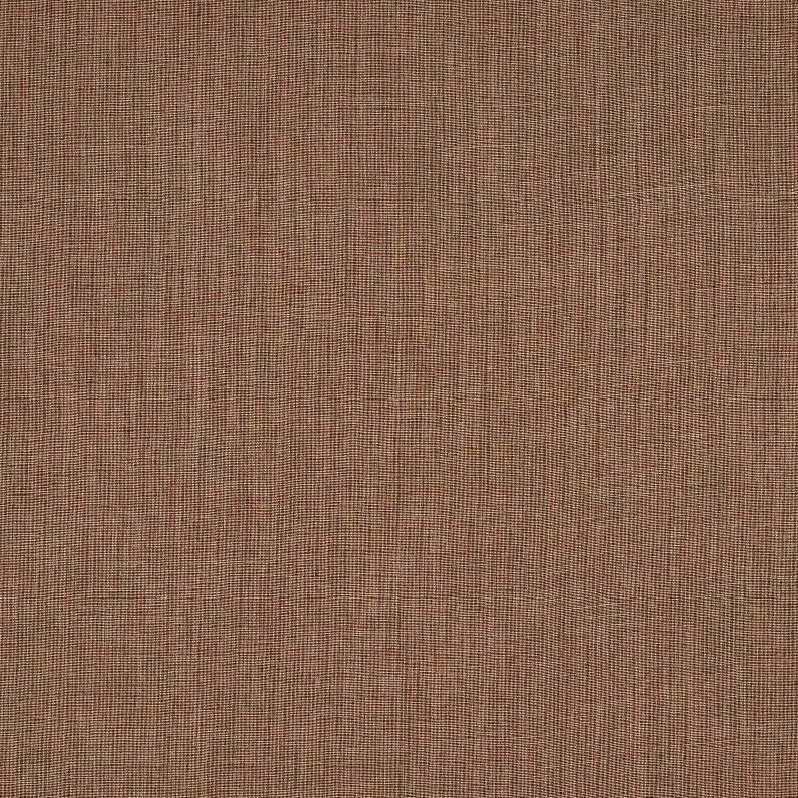 Warm sienna-brown linen swatch with a subtle open weave and slubby texture