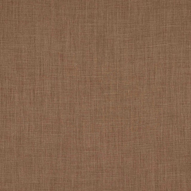 Warm sienna-brown linen swatch with a subtle open weave and slubby texture