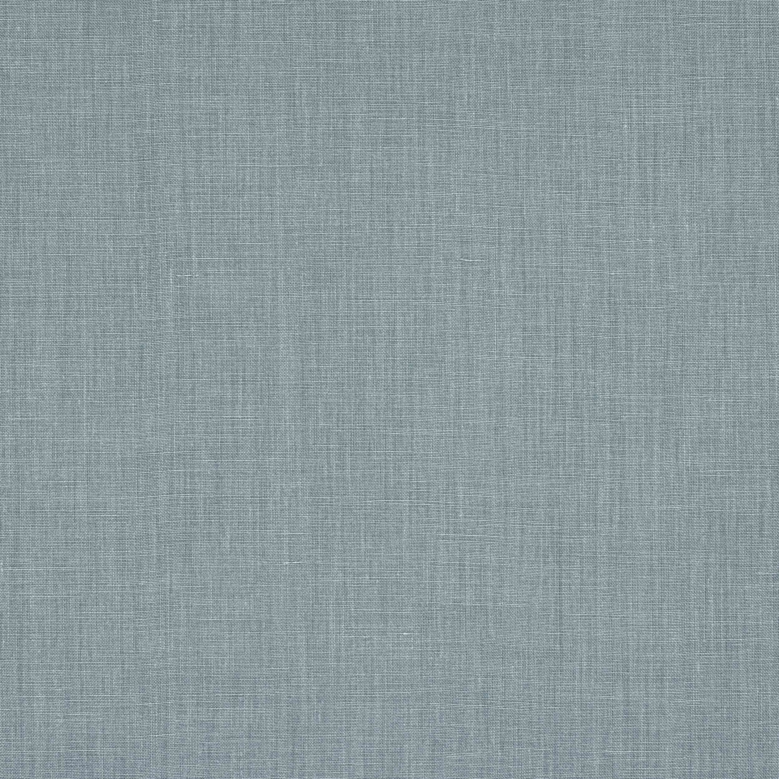 Pale misty blue linen fabric swatch with a fine plain weave