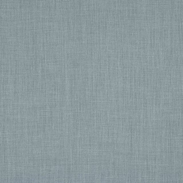 Pale misty blue linen fabric swatch with a fine plain weave