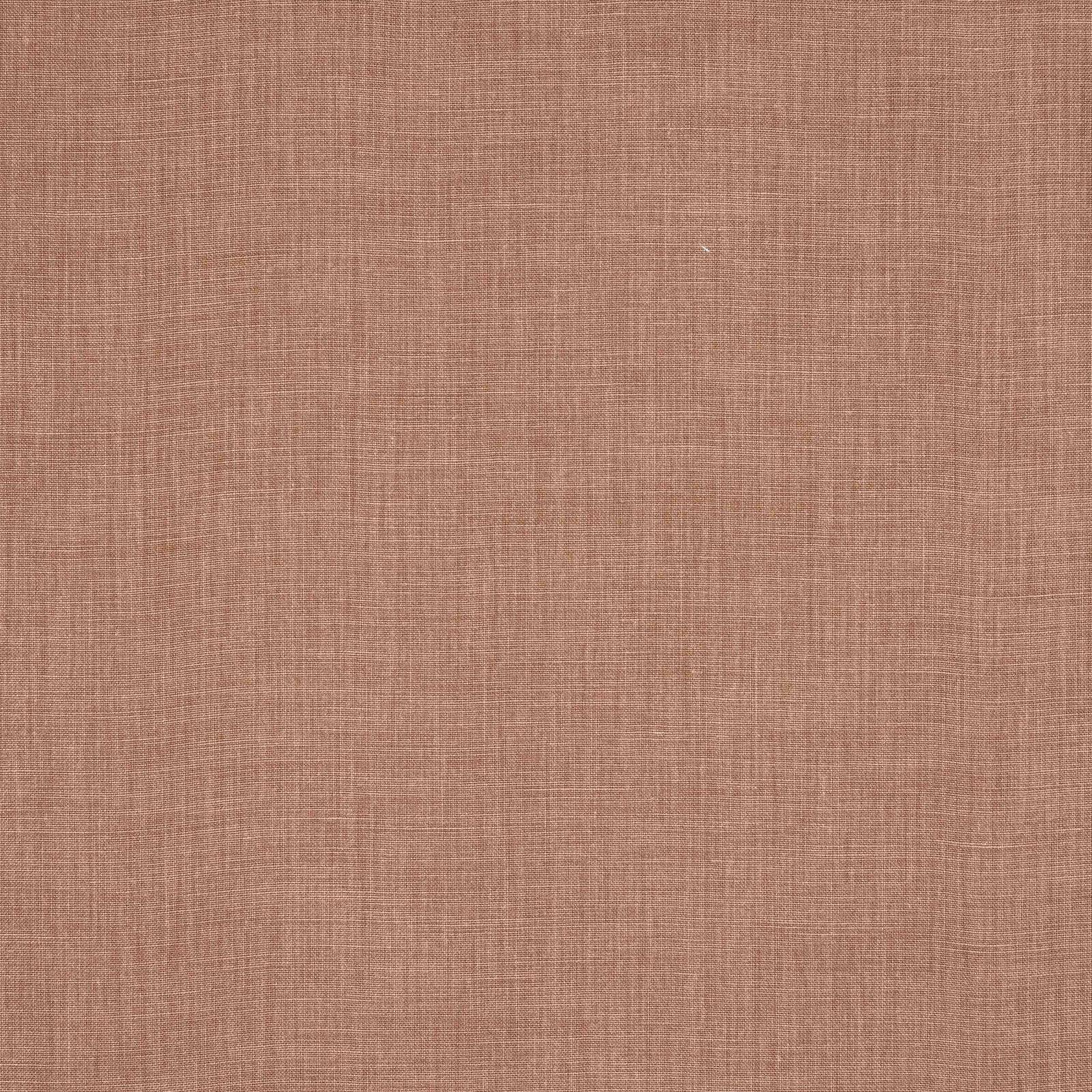 Soft dusty terracotta plain-woven linen fabric with fine natural texture