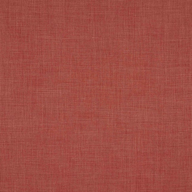 Close-up of a tomato red linen weave with a softly mottled plain texture