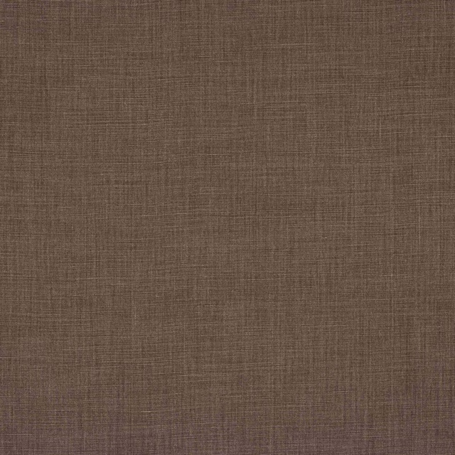 Close-up of warm umber brown plain-woven linen with subtle texture