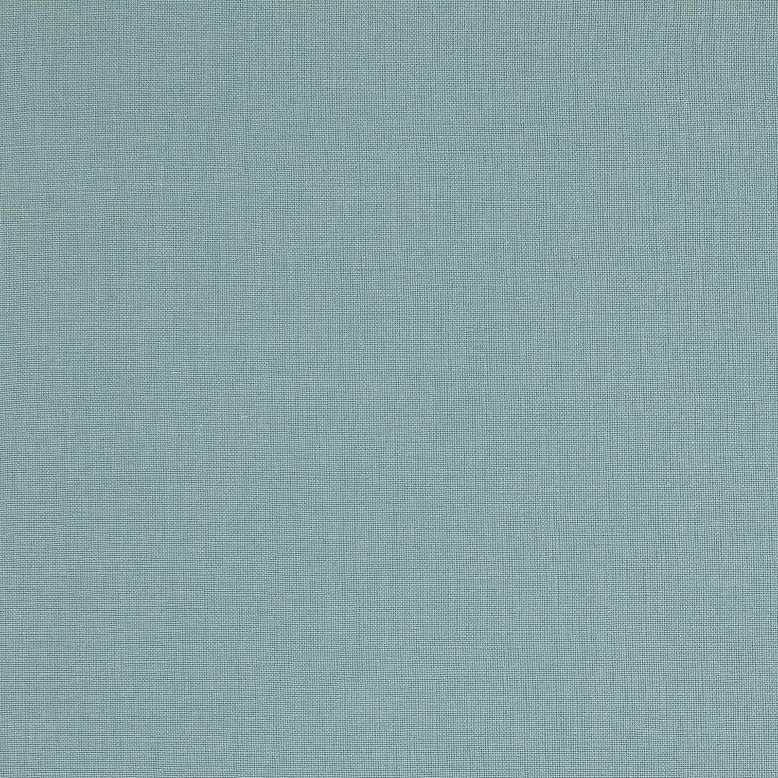 Soft aqua blue plain-weave linen fabric swatch with fine texture