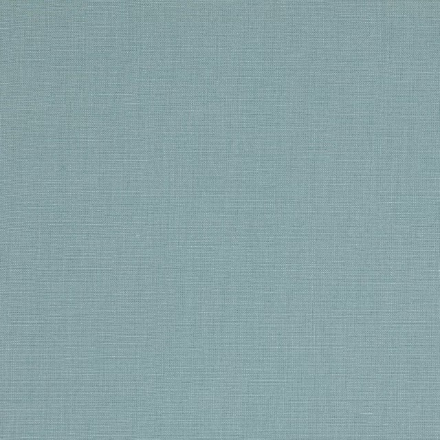 Soft aqua blue plain-weave linen fabric swatch with fine texture