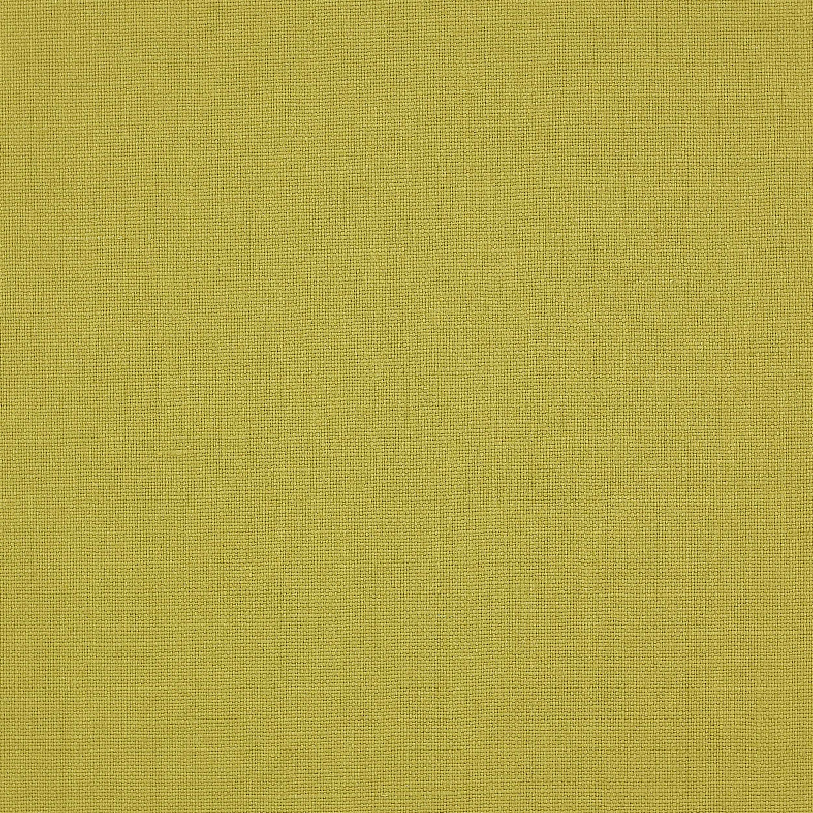 Close-up of plain-woven moss green linen fabric swatch
