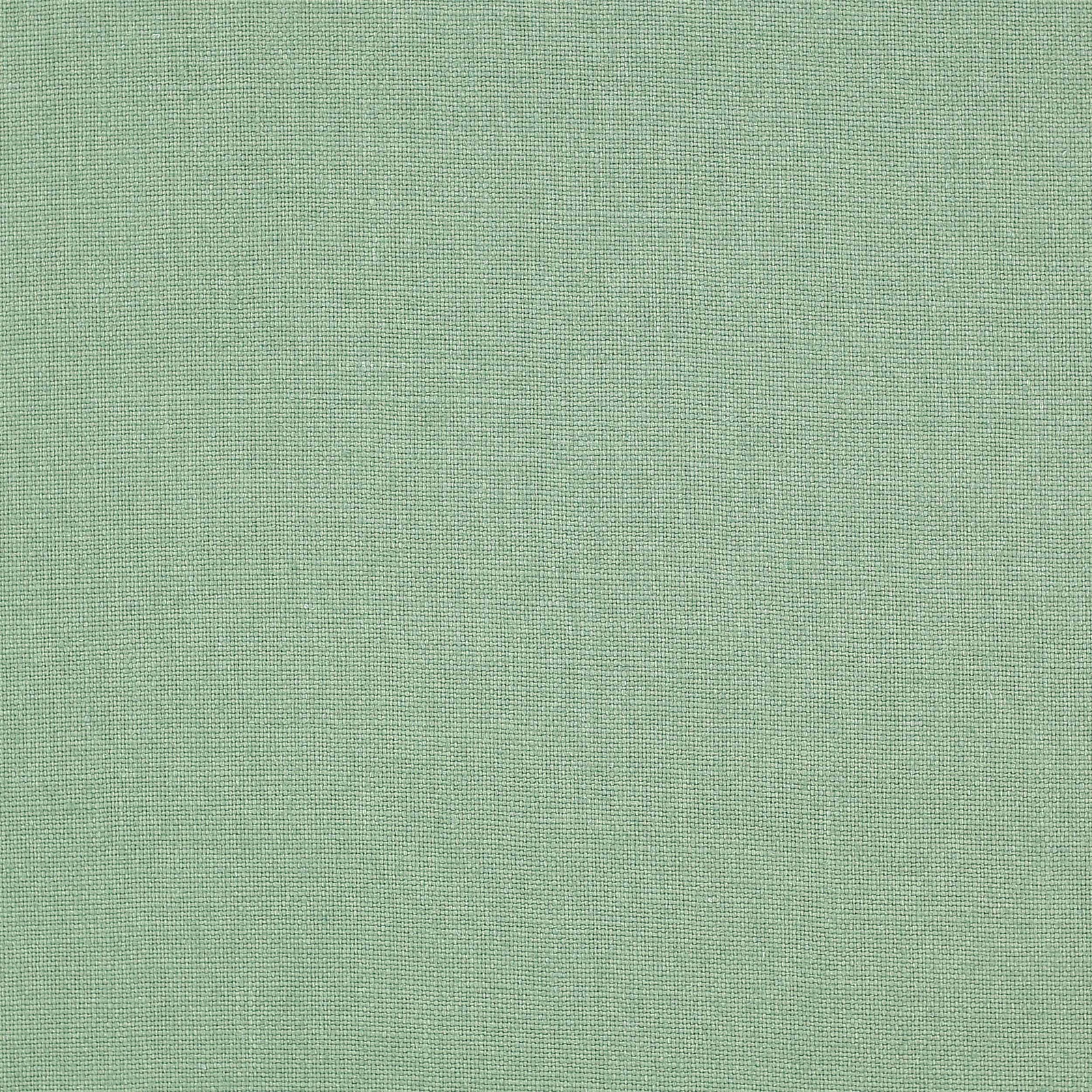 Pale jade green plain-woven linen swatch with a fine, matte texture