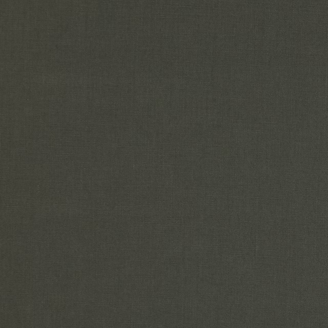 Close-up of deep moss olive plain-woven linen with subtle texture