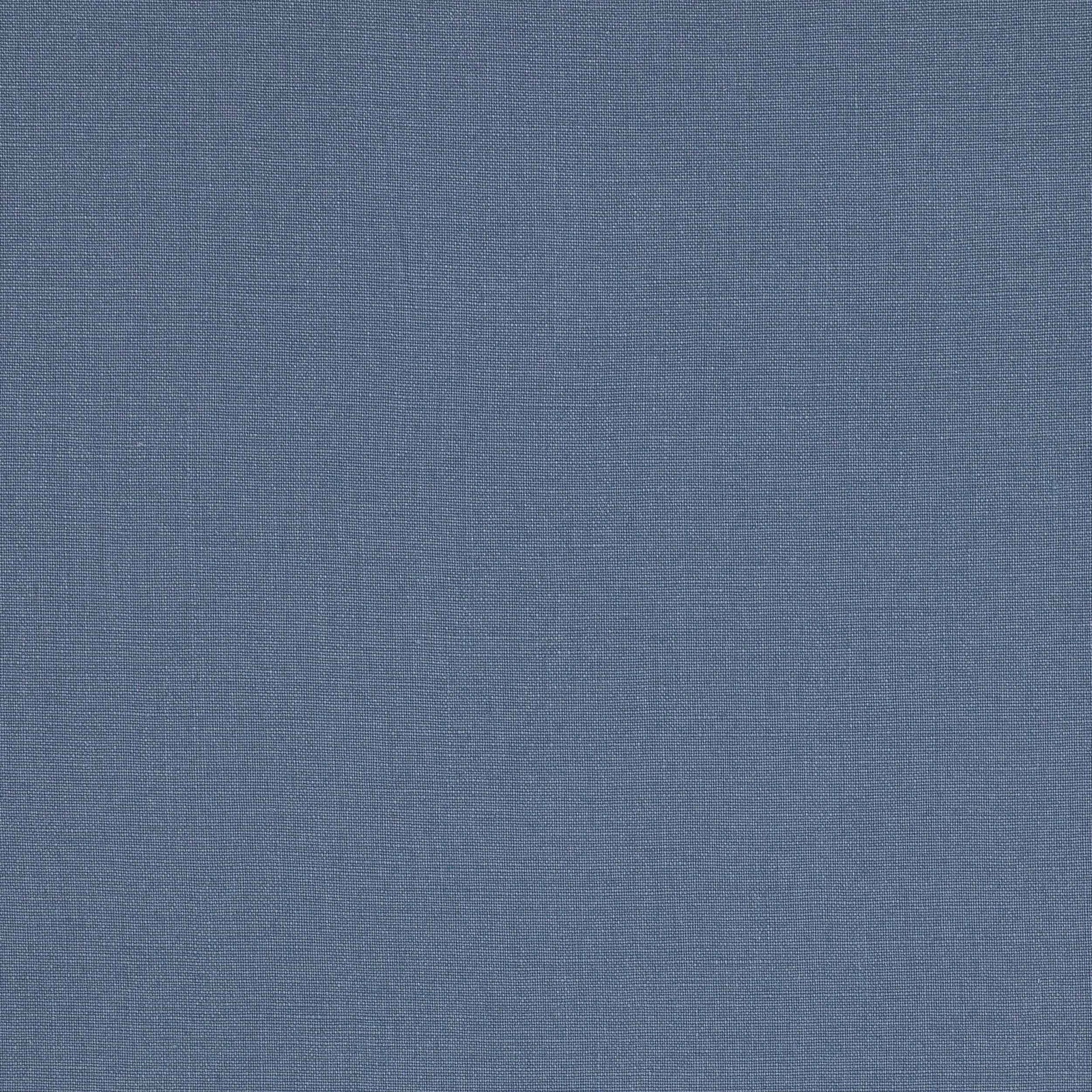 Muted petrol blue plain linen swatch with fine natural weave