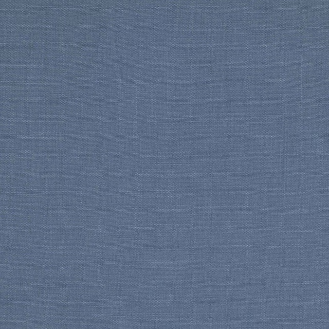 Muted petrol blue plain linen swatch with fine natural weave