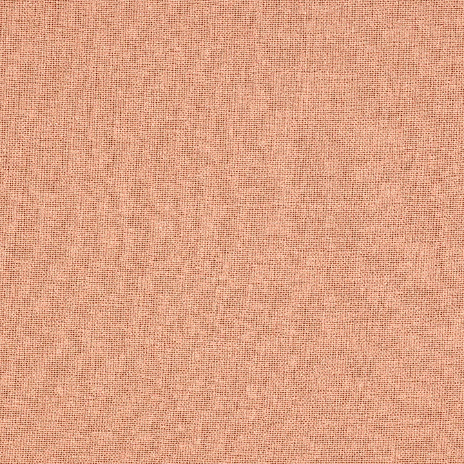 Soft apricot terracotta plain-weave linen fabric swatch
