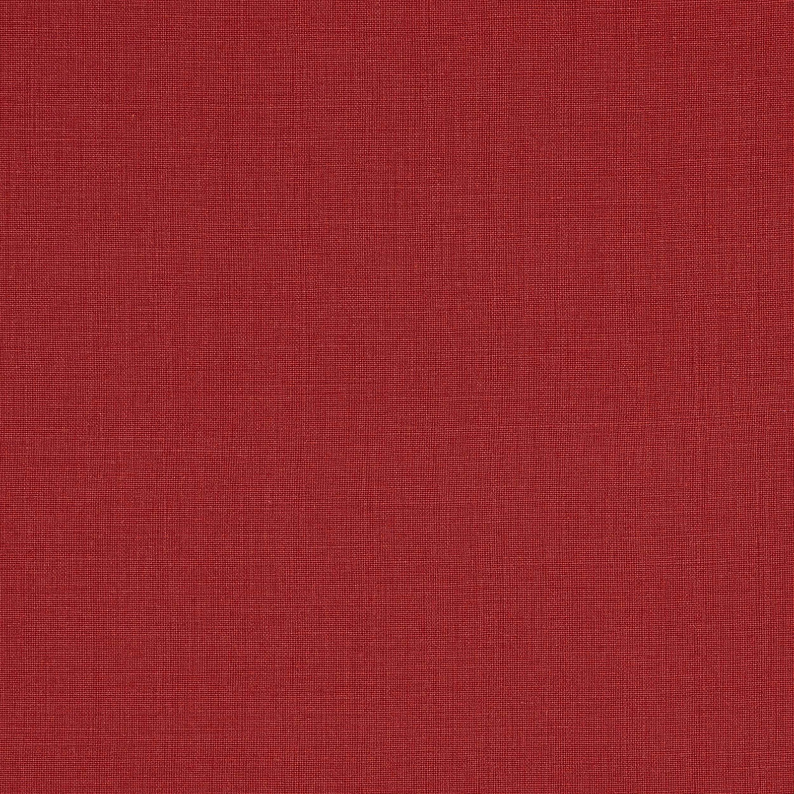 Deep brick red linen swatch with fine woven texture and matte finish