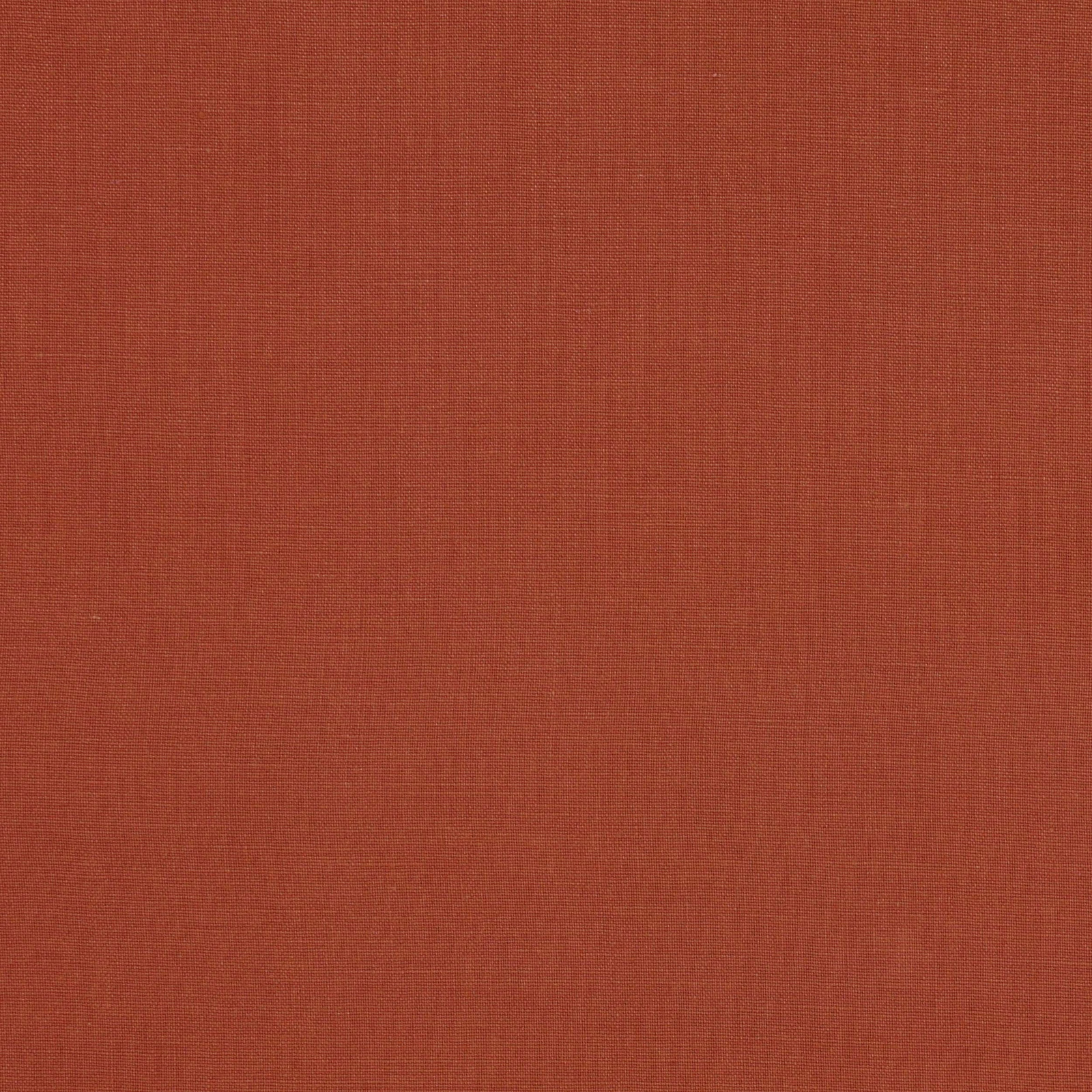 Plain rust-coloured linen swatch with a fine woven texture