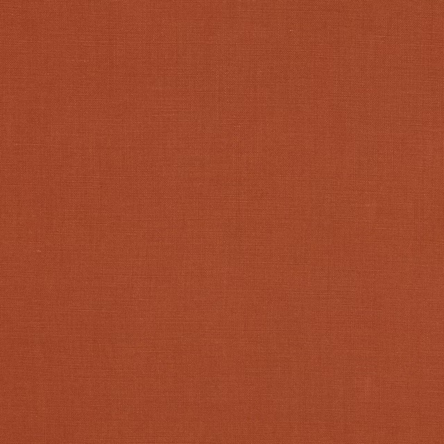 Plain rust-coloured linen swatch with a fine woven texture