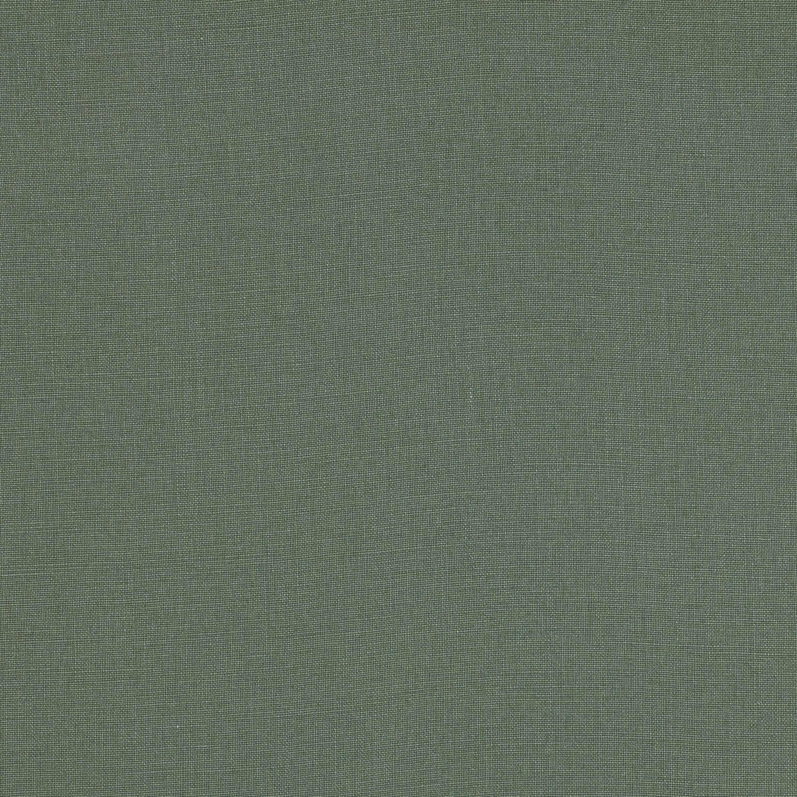 Close-up of muted sage green linen plain weave fabric
