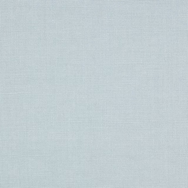 Pale sky blue linen swatch with fine plain weave texture
