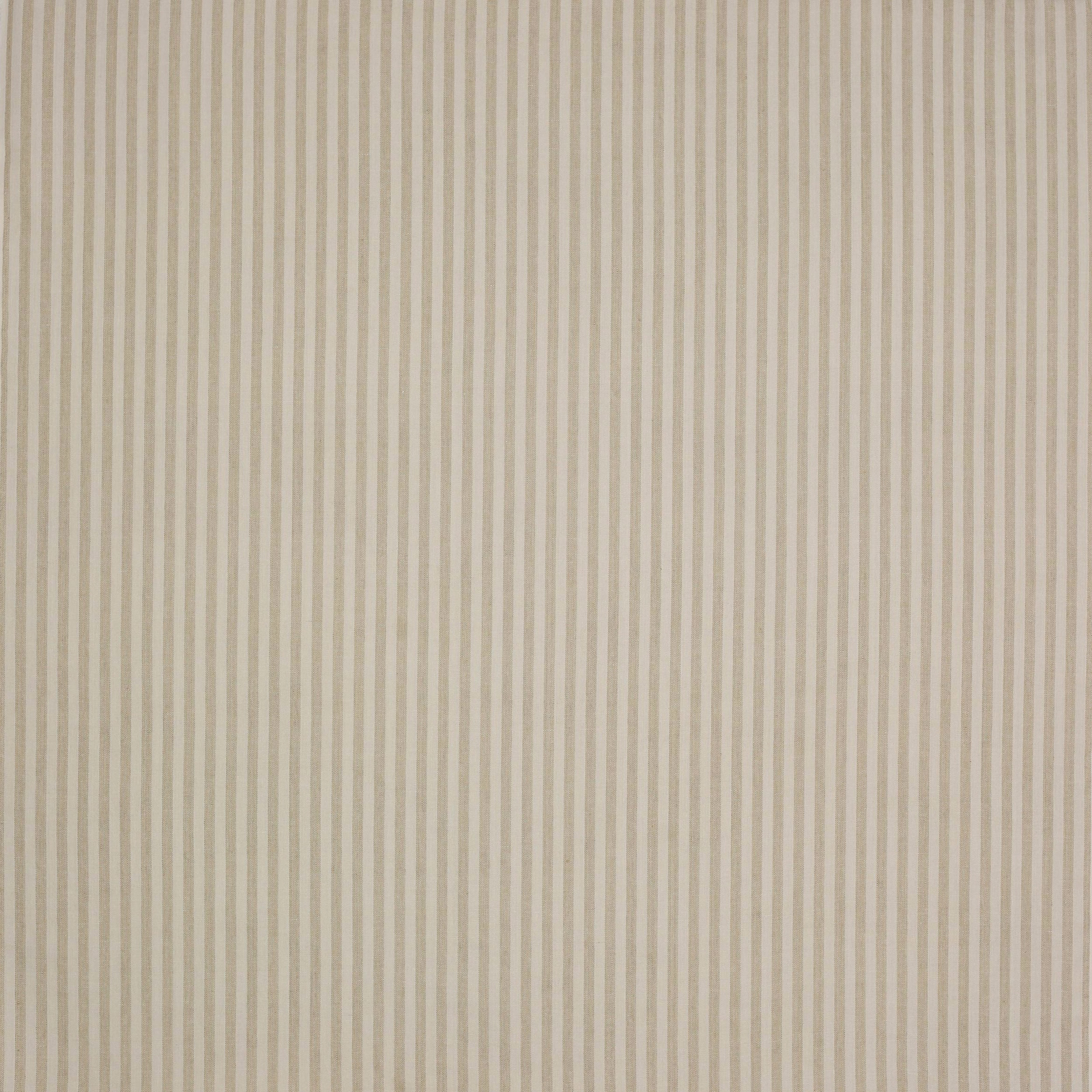 Fine beige vertical linen stripe swatch in warm biscuit tones