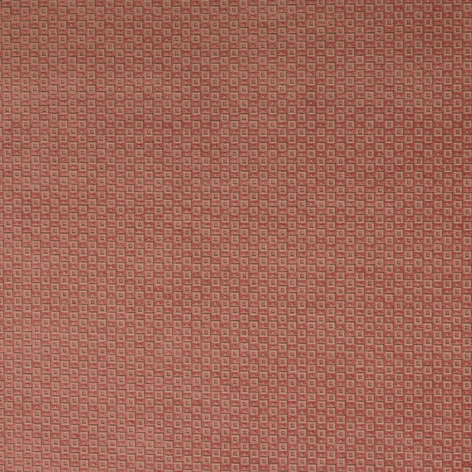 Dusty coral pink small geometric woven fabric with tiny square repeat