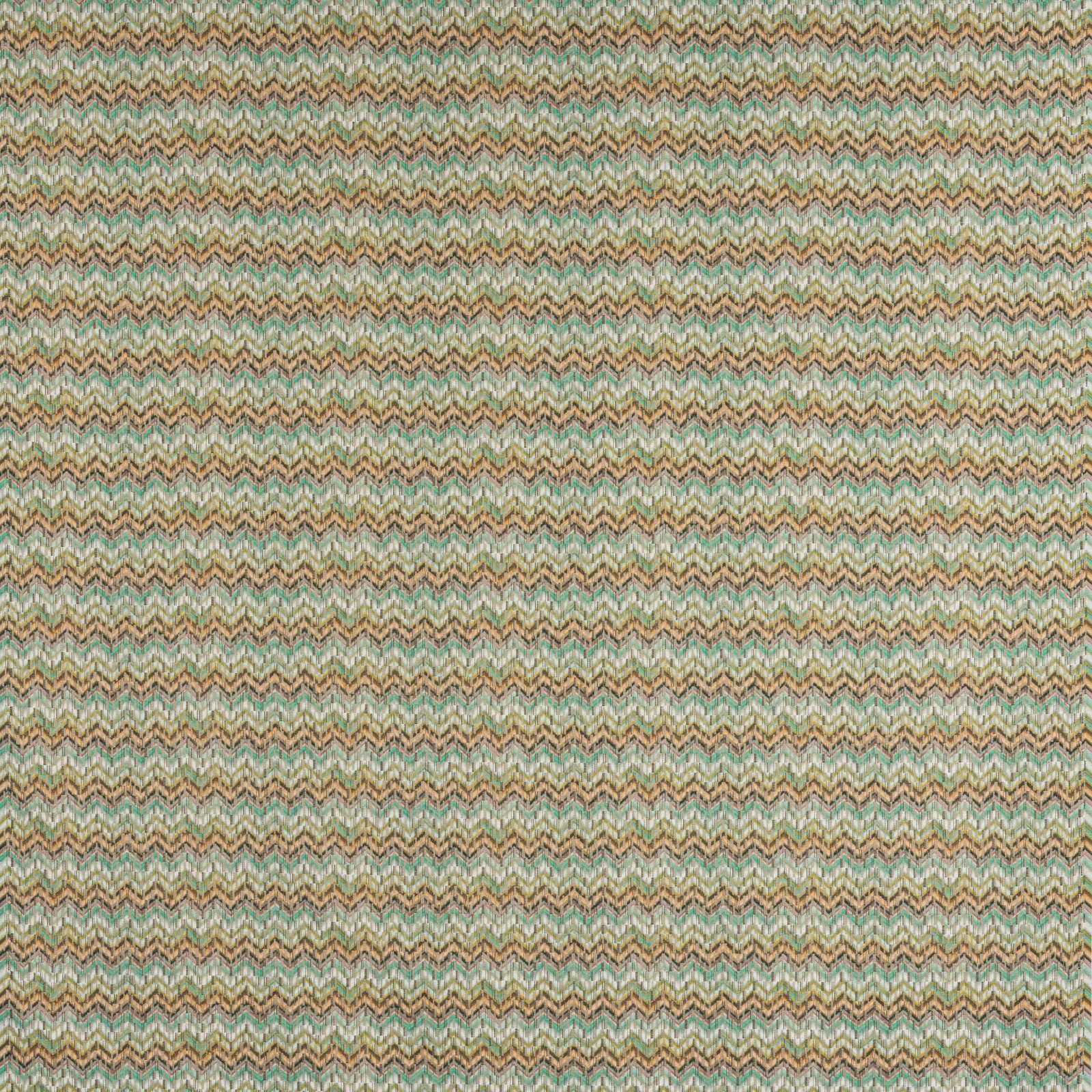Small mint, sage and tan zigzag check woven fabric swatch