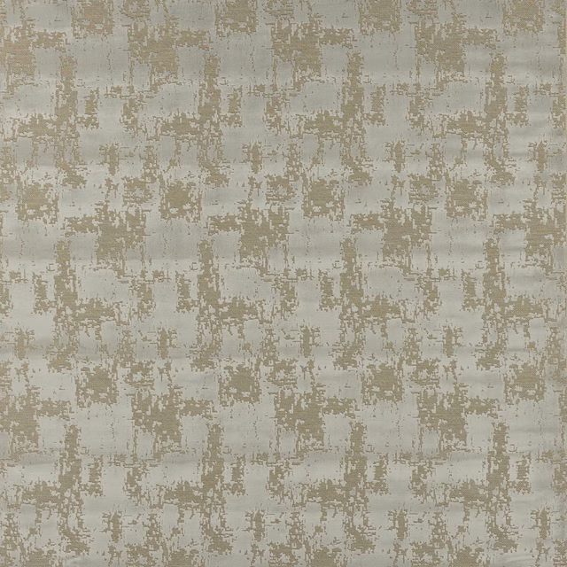 Ivory and wheat geometric fabric swatch with softly broken woven texture
