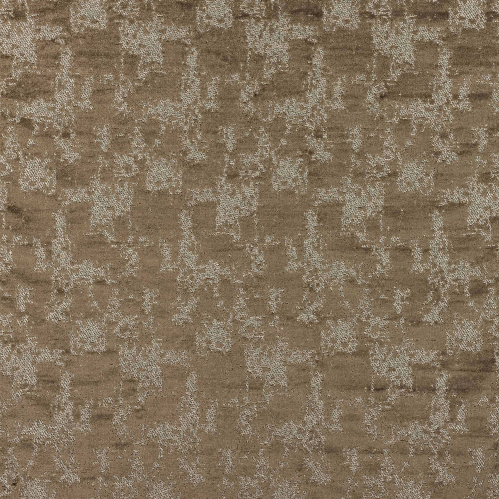 Taupe geometric woven fabric with pale broken motifs and textured ground