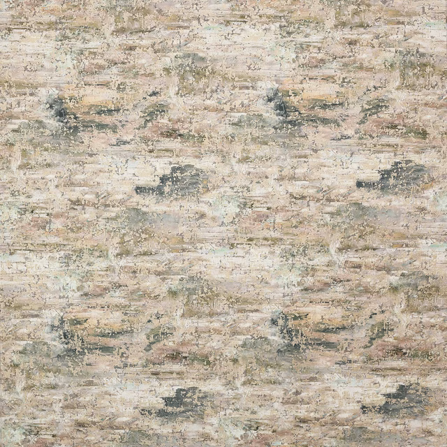 Abstract pink, grey and sage swatch with a softly weathered horizontal texture