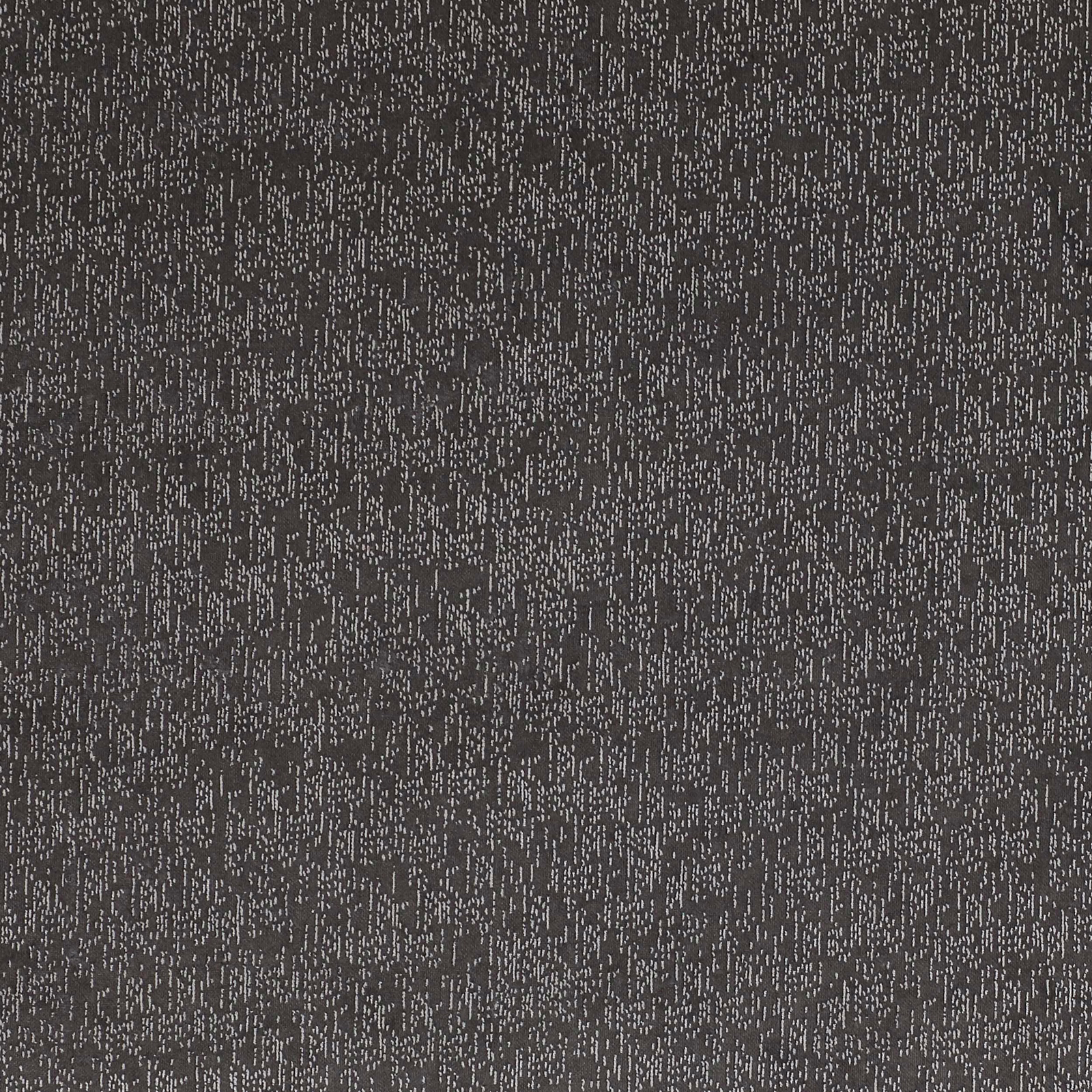 Close-up of Twilight Charcoal fabric, a dark charcoal weave with fine pale vertical flecks