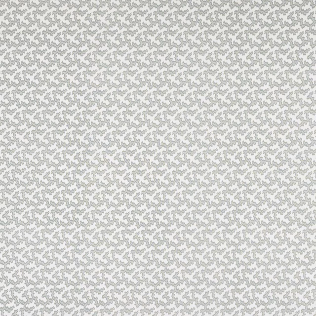 Pale aqua-grey geometric linen swatch with small repeating motif
