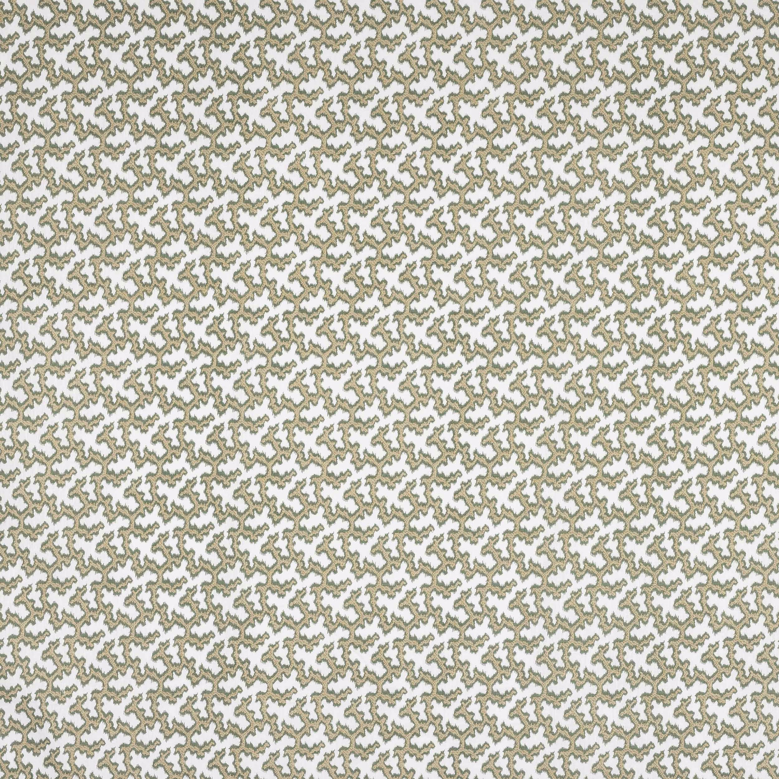 Small sage green lattice motif on a pale linen ground