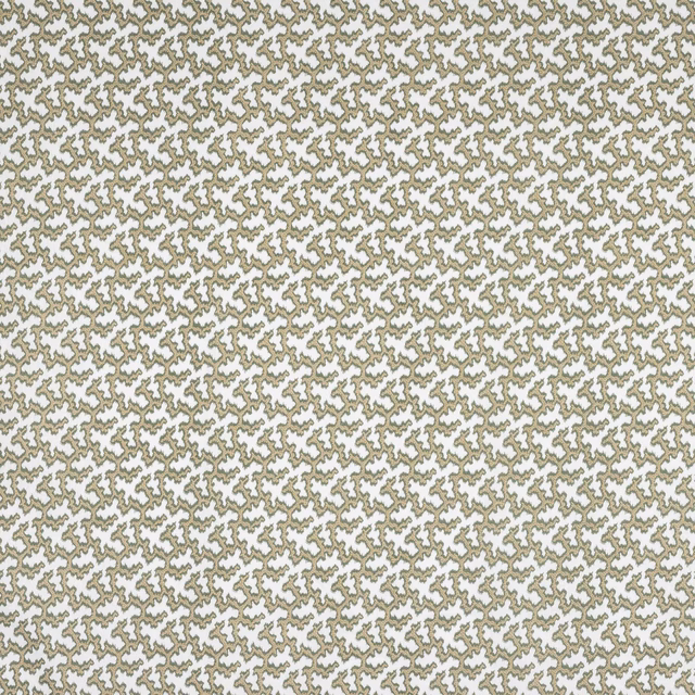 Small sage green lattice motif on a pale linen ground