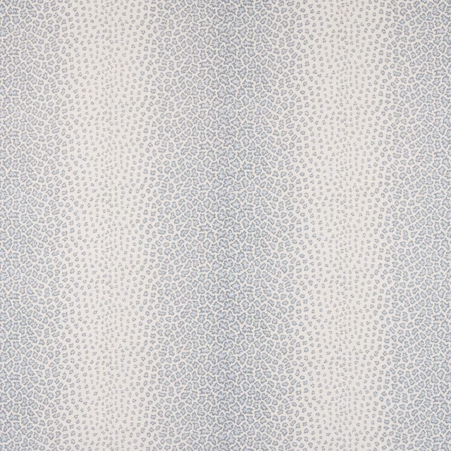 Pale dusty blue patterned linen on an ivory ground with small repeating motif