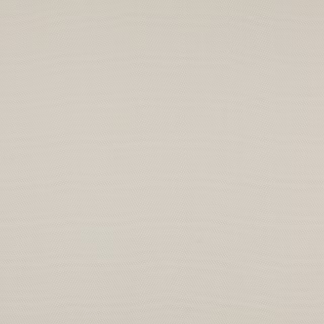 Soft ivory plain weave fabric swatch with fine diagonal texture